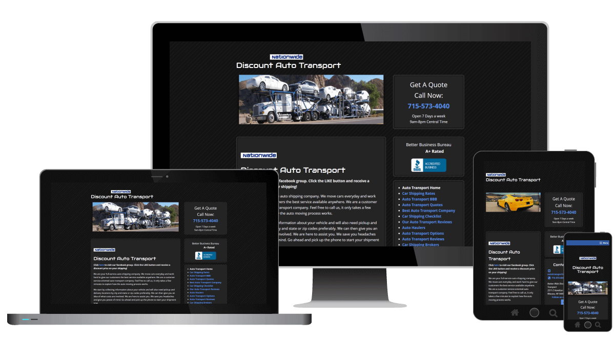 Discount Auto Transport - Web Design