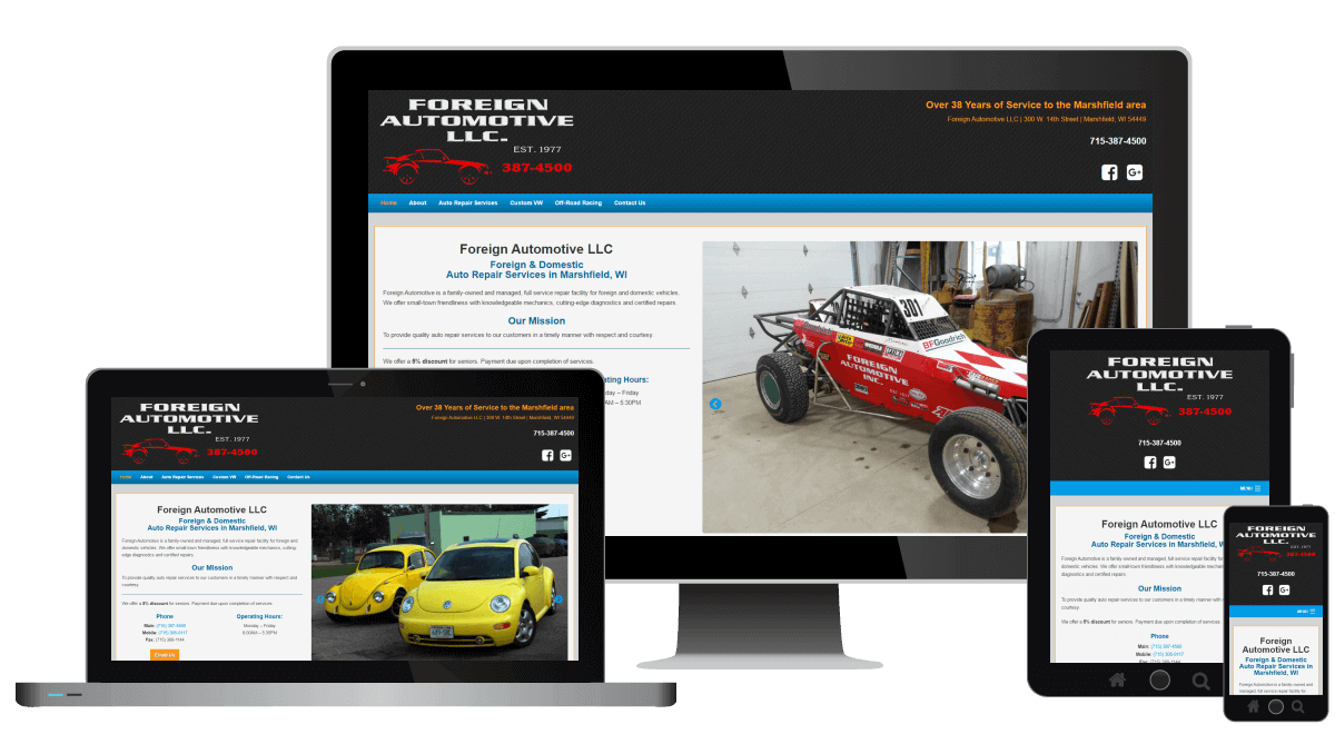 Foreign Automotive LLC - Home page design