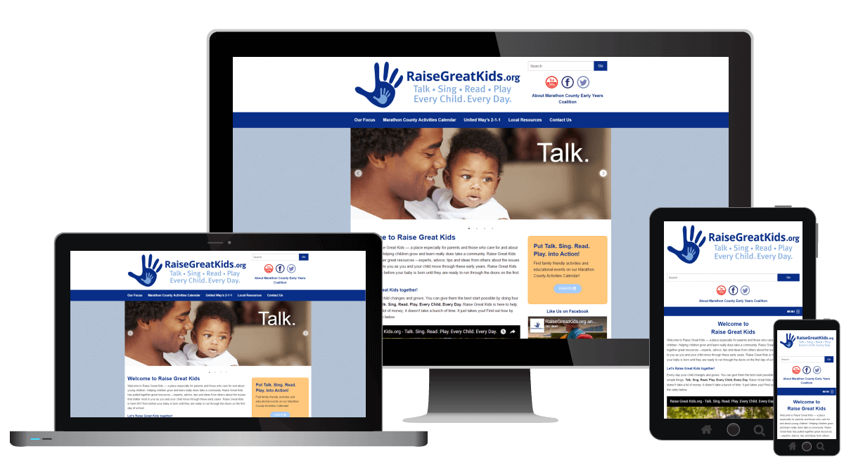 Raise Great Kids - Web design