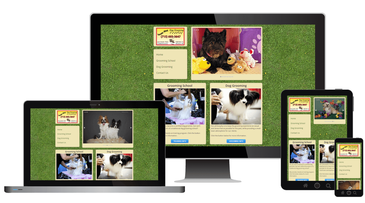 Vander Waal Dog Grooming School - Home Page design