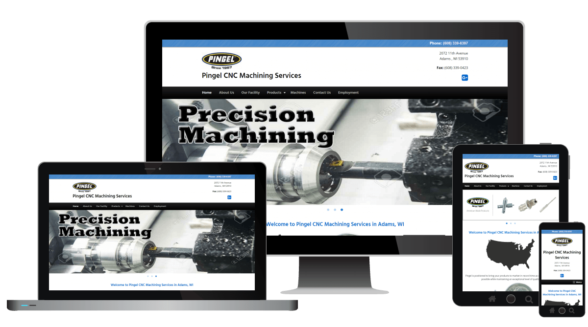Pingel CNC Machining web design