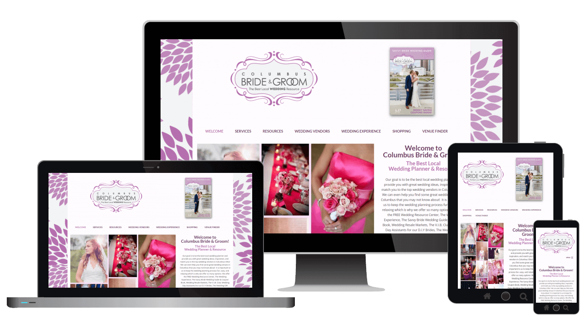 Columbus Bride and Groom Web design
